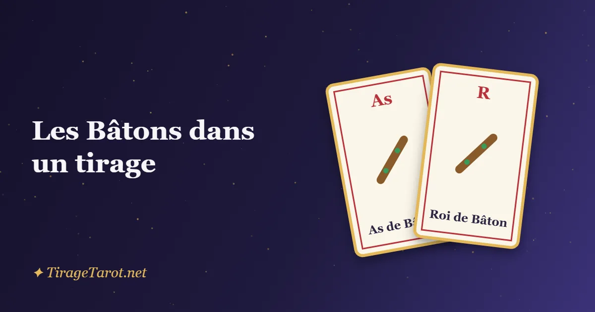 Les Bâtons dans un tirage